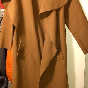 Women's Camel Waterfall Wool-Blend Coat